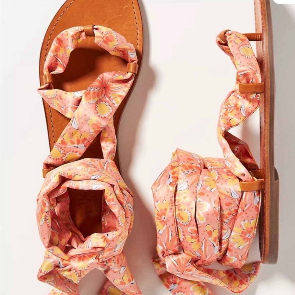 Anthropologie Vera Bradley Floral Scarf Wrap Gladiator Sandals
